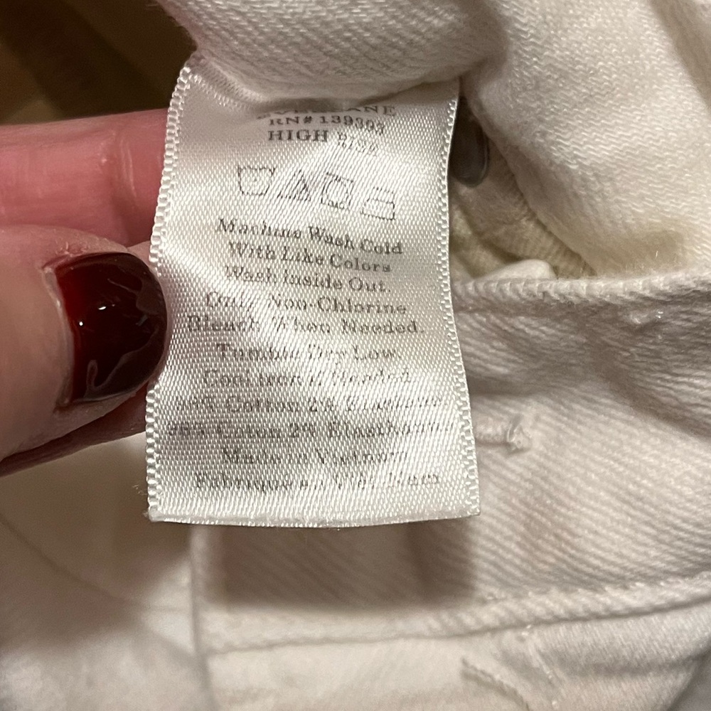 Everlane High Rise Skinny Jean in‎ White 33 tall nwot - Picture 3 of 5